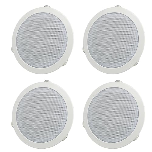 STUDIOFINIX 6 Inch 70V Commercial Ceiling Speaker 3W/7.5W/15W Power 80Hz-20KHz Frequency Response in-Ceiling Mount PA Speaker for Restaurants and Offices2 Pair