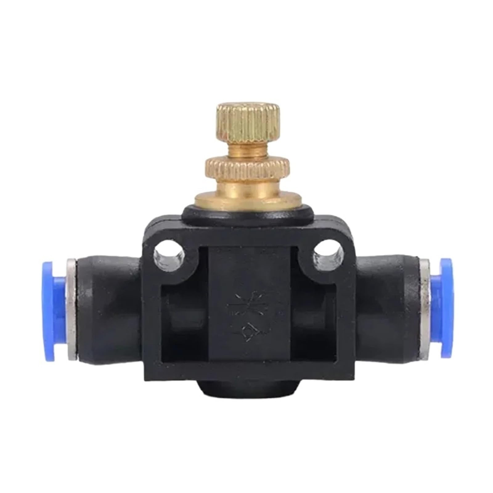 Válvula de acelerador con ajuste micrométrico y acople rápido para mangueras neumáticas de 12mm