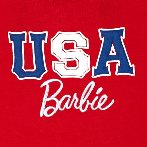 Image of Barbie Girls Ribbed Tank Top and French Terry Shorts Outfit Set Toddler to Big Kid Sizes (2T - 14-16)