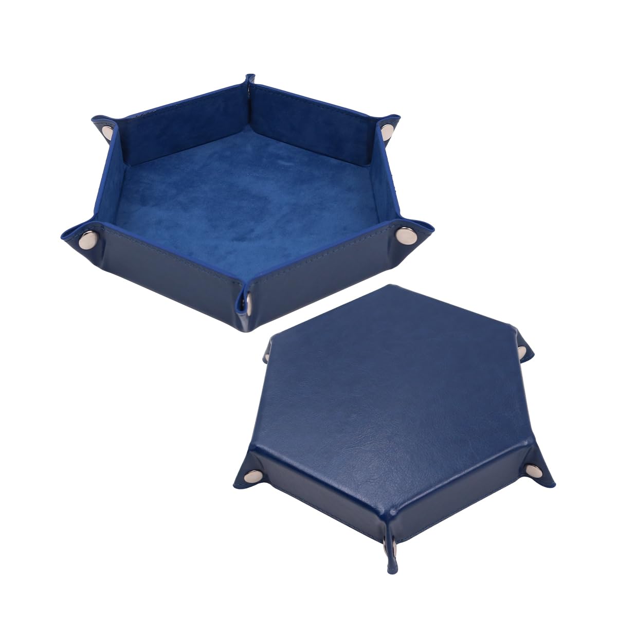 4 PCS Vassoio per Dadi Porta Rotolo di Dadi Esagonale Pieghevole Vassoi per Dadi in Pelle PU per Giochi di Ruolo da Tavolo Accessori per Giochi da Tavolo