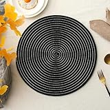 Gualiy Juego de 2 manteles individuales de lino y algodón de 30 cm para mesa central