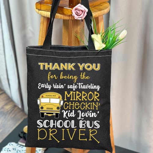 MAOFAED School Bus Driver Gift Canvas Tote Bag For School Bus Driver Graduation Gift Teacher’s Day Gift3