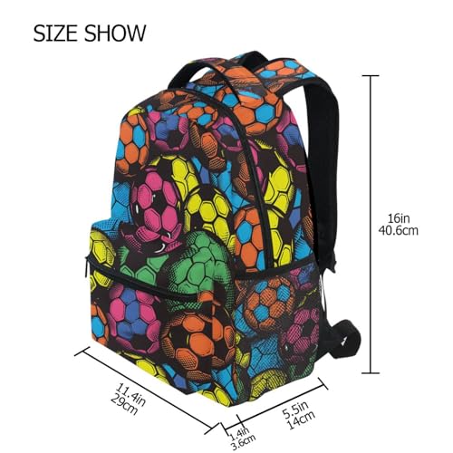 Art Soccer Ball Painting Backpack for School Boys Girls Adults Kids Bookbag Laptop Bag 15L4