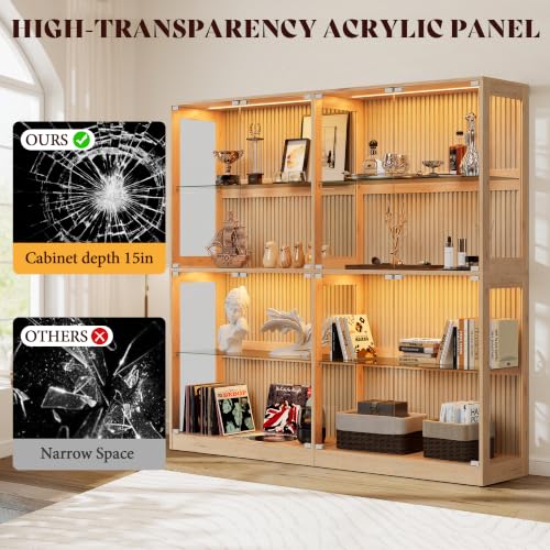Image of AMERLIFE 75-Inch RGB Display Cabinet with Glass Shelves