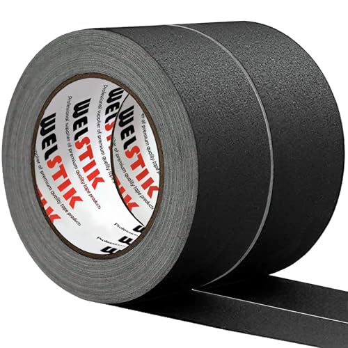 WELSTIK 2 Pack Black Gaffers Tape, 2' x 33 Yards (66 Yards Total) &ndash; Upgraded 15 Mils Heavy Duty...