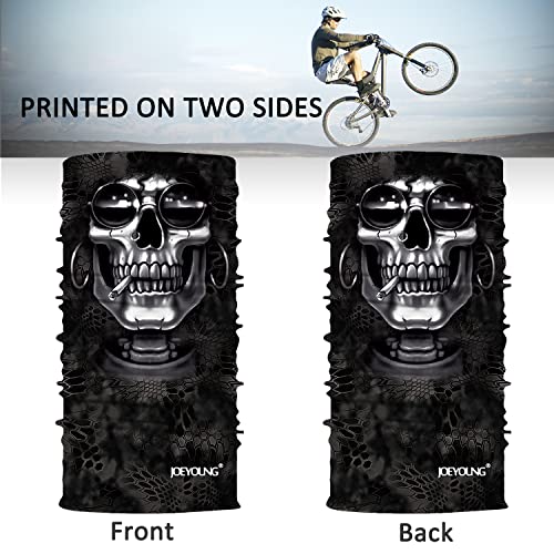 Image of JOEYOUNG Skull Face Mask UV Sun Dust Neck Gaiter Bandana Headwear Motorcycle