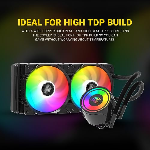 Ant Esports ICE-240 240mm Addressable RGB 2600RPM AIO I CPU Liquid Cooler - Black I Support Intel - LGA115X/1200/1700/1366/2011/2066 , AMD -... - Image 2