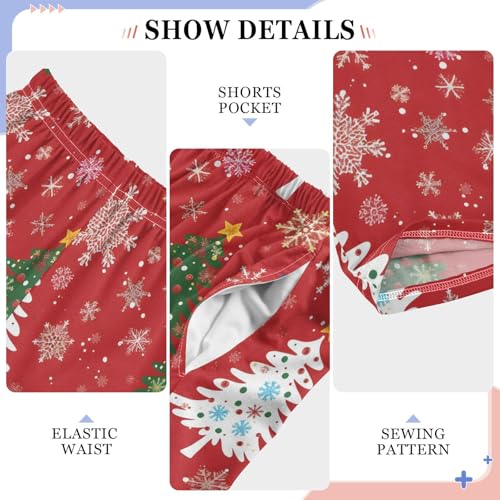 Christmas Pajama Pants Christmas Tree White Snowflakes Long Sleep Pants Lounge Bottoms 5