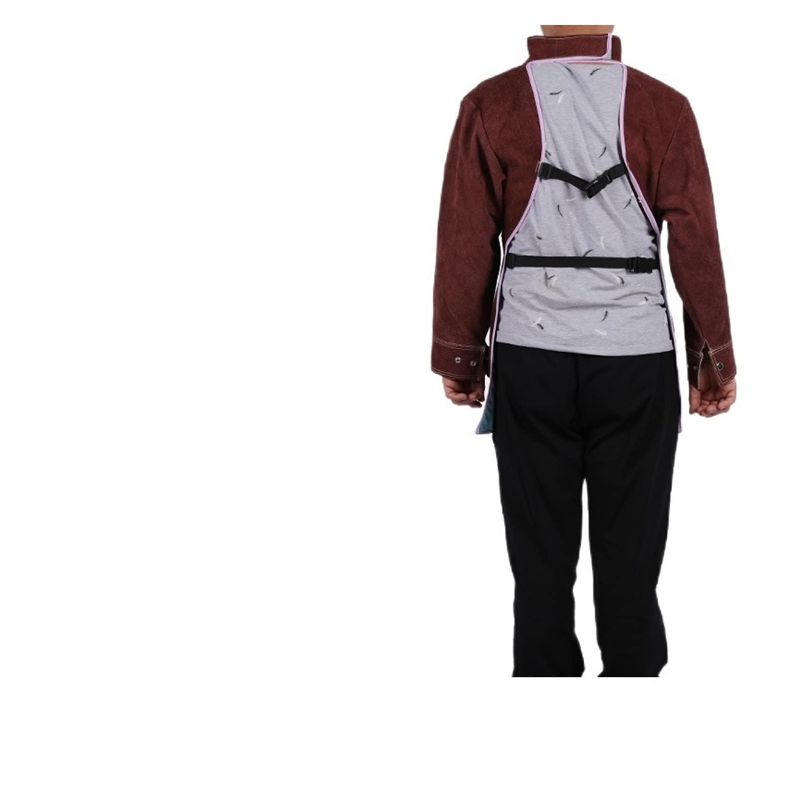 Tablier de soudage en Cuir, équipement de Protection Ignifuge avec Manches, Veste Longue, Veste Robuste pour Fabricants, soudeurs et bricoleurs.