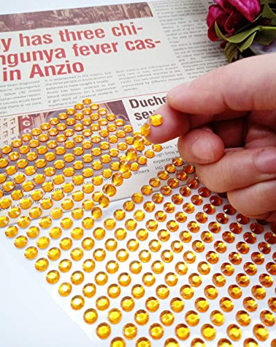 4032 Pieces 6 mm Colorful Bling Rhinestone Sticker Sheet Gem Diamond self Adhesive for Scrapbooking Embellishments and DIY Crafts, Wedding, Decoration