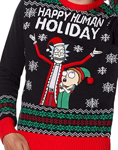 Spencer’s Rick and Morty Light-Up Happy Holiday Ugly Christmas Sweater | Light-Up Christmas Sweater2