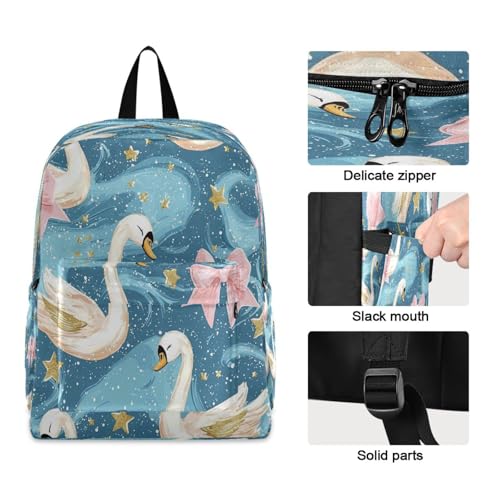 Dussdil Bows Cute Swans Stars (1) Kids Backpack Backpacks for Boys Girls Teen School Bookbag Laptop Bag Daypack Large Travel Sports Bags4