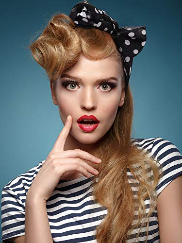 Boao Polka Dot Scarf 1950s Chiffon Scarf Retro Hair Tie Sheer Square Neck Head Vintage Neckerchief for Women4