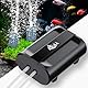 AQQA Aquarium Luftpumpe,Einstellbar Aquarium Sauerstoffpumpe mit 2 Luftauslässen,5W Ultra Leise Aquariums Luftpumpe mit komplett Zubehör,bis zu 800L