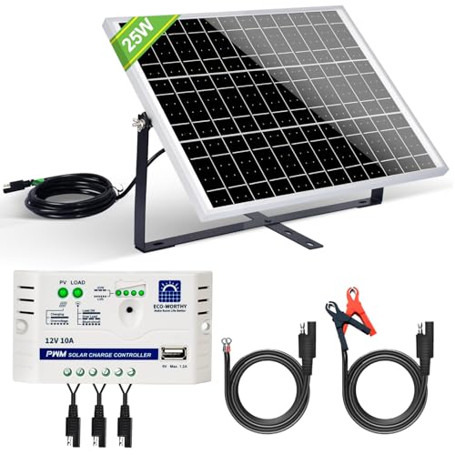 ECO-WORTHY 25W 12V Off Grid Solar Battery Charger Kit