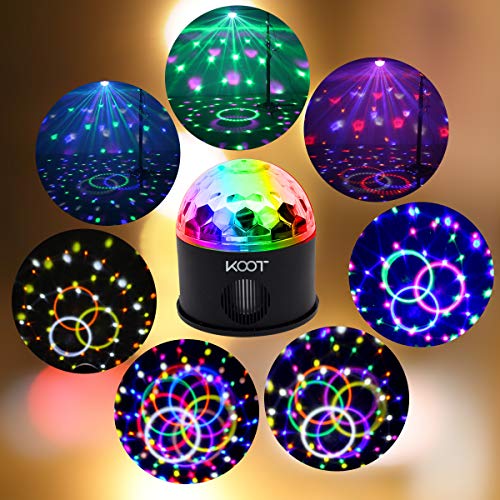 KOOT Disco Lights Bluetooth Speaker Sound Activated Party Light with Remote Control LED DJ Strobe Bar Club Stage Dance Light for Kid Room Party Wedding Birthday - Thumbnail 2