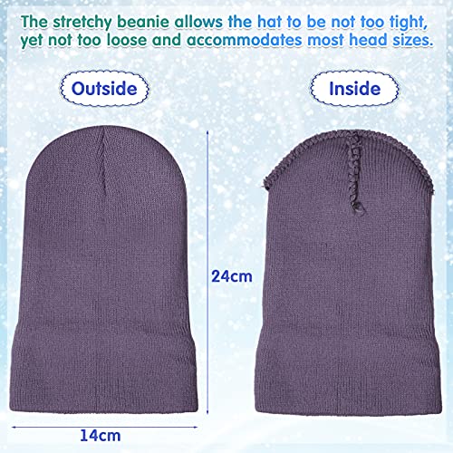 SATINIOR 24 Pieces Kids Winter Beanie Hat Knitted Cuffed Skull Caps Knit Cozy Watch Hat Cold Weather Warm Hats for Boys Girls3