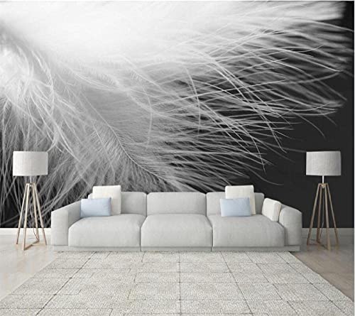 Stickers Muraux 3D Plume Blanche Fond Chambre Autocollant Mural Décalcomanie Décor À La Maison Art Mural Papier Peint Peler Et Coller Amovible Salon...