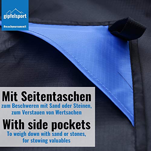 gipfelsport Picknickdecke - Outdoor Picknick Decke I Stranddecke, wasserdicht, waschbar, sandfrei I 200x140cm groß I schwarz