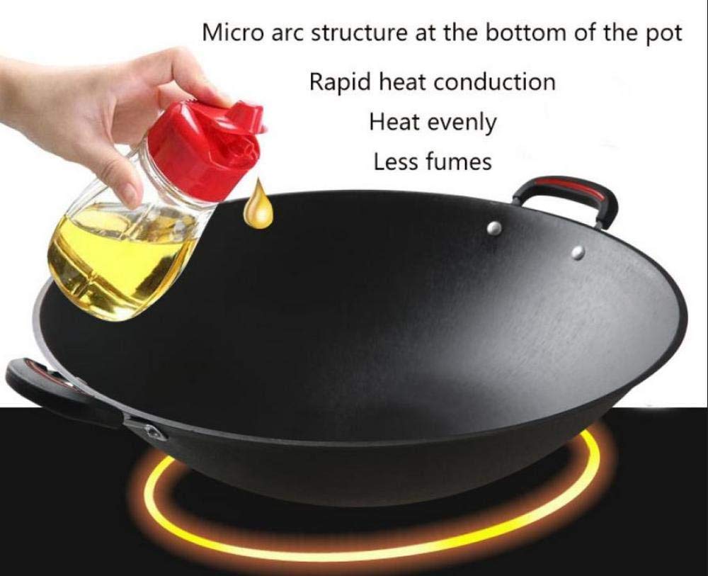 Woks Iron Wok Performance Woks Orejas Iron Wok Con Dos Asas Sin Recubrimiento,36CM