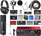 Focusrite Scarlett 2i2 Studio 4th Gen USB Audio Interface Full Recording Bundle with Exclusive Creative Software Kit with Scarlett Headphones and Condenser Microphone with XLR Cable & Shock Mount