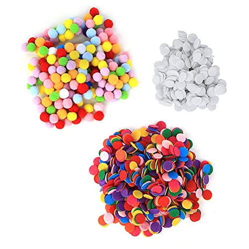 500Pcs Round Felt Circles Felt Pads Mixed Color, Craft Felt Circles, Mixed Color Round Felt Pads for DIY Sewing Handcraft Party Wedding Table Decoration(#1)
