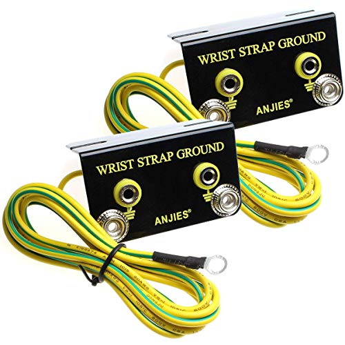 Image of MEETOOT 2pcs 2 Holes ESD Anti Static L-Type Grounding Socket for Wrist Strap Ground