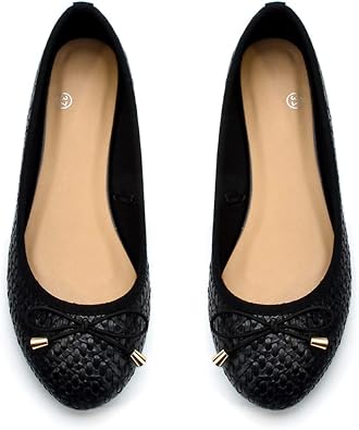 Womens Patent Leather Bow Ballet Flats