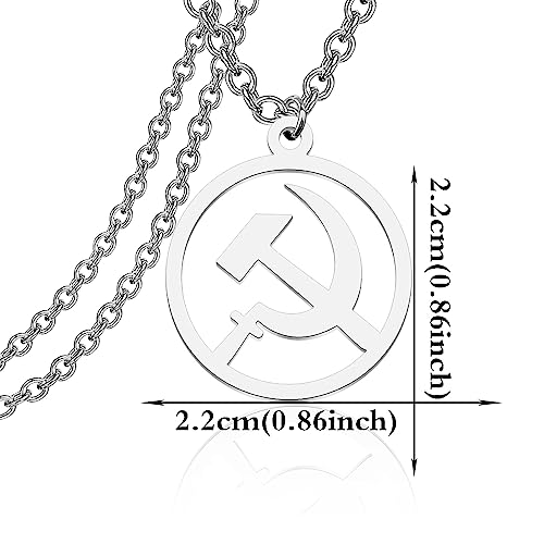 KEYCHIN Soviet Union Necklace Hammer And Sickle Jewelry Soviet USSR Charm Necklace2