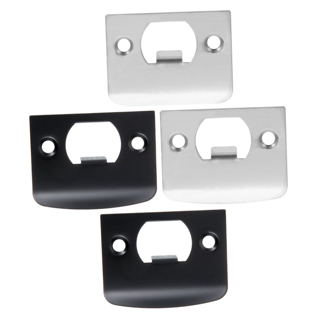 Tofficu 5 Ensembles Guide De Serrure De Porte Gâche De Porte Loquet De Porte Pêne Dormant Lourd Plaque De Renfort De Porte Plaque De Porte Gâche De Porte Nickel Satiné Gâche 4 pièces * 5