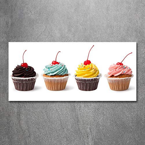 Tableau sur verre 120x60 cm muffins multicolore pour cuisine