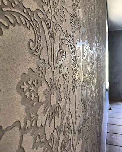 Lisabetta Damask Wall Stencil - Large Design For Painting Damask Wallpaper Look #TOP5