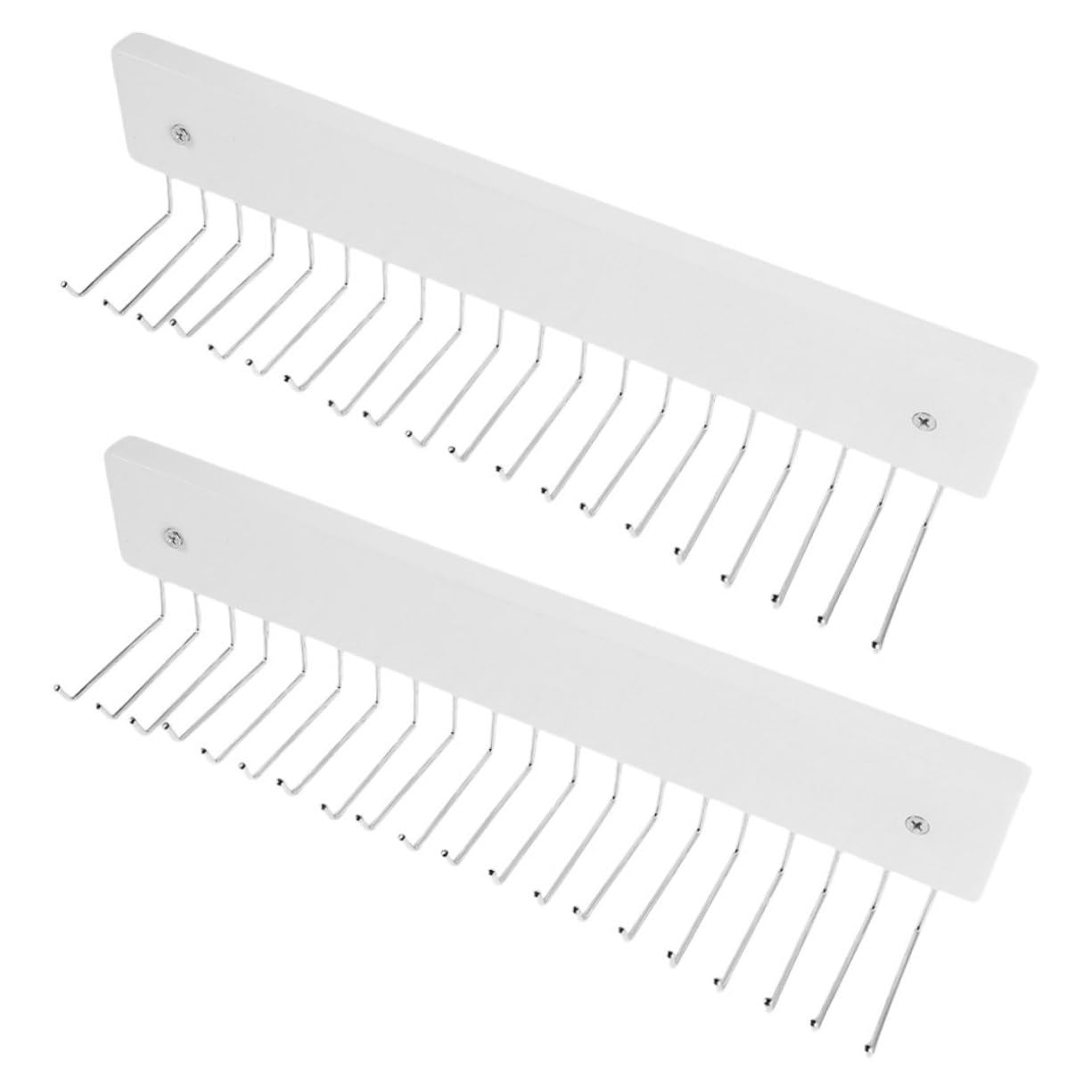BESTOYARD Organizador Giratorio de Pared Ahorro de Espacio para Corbatas y Bufandas, Soporte de Madera y Hierro Blanco 2 Piezas Adecuado para Oficina y Apartamentos Pequeños