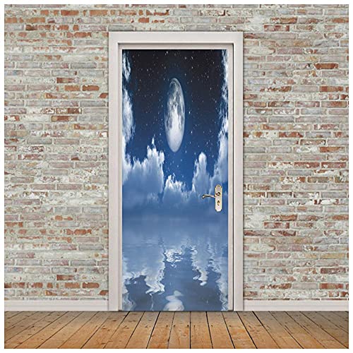 3D deursticker planeet DIY milieuvriendelijke zelfklevende PVC deursticker, gebruikt voor slaapzaal, kantoor en… - Afbeelding 3