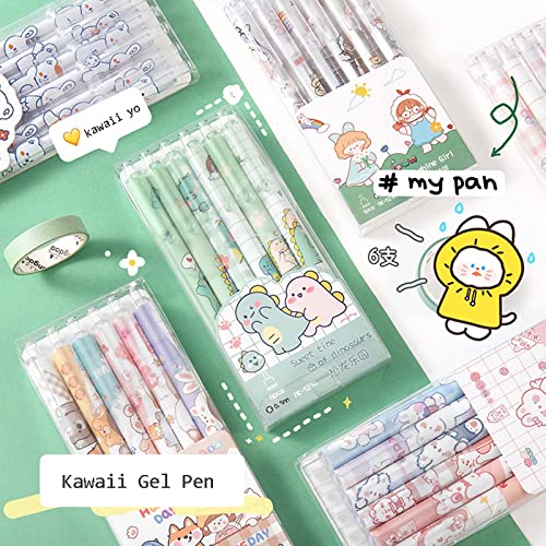 Bolígrafo de Gel con Pulsador Kawaii Pack de Seis 0.5mm Tinta Negra miniatura 3