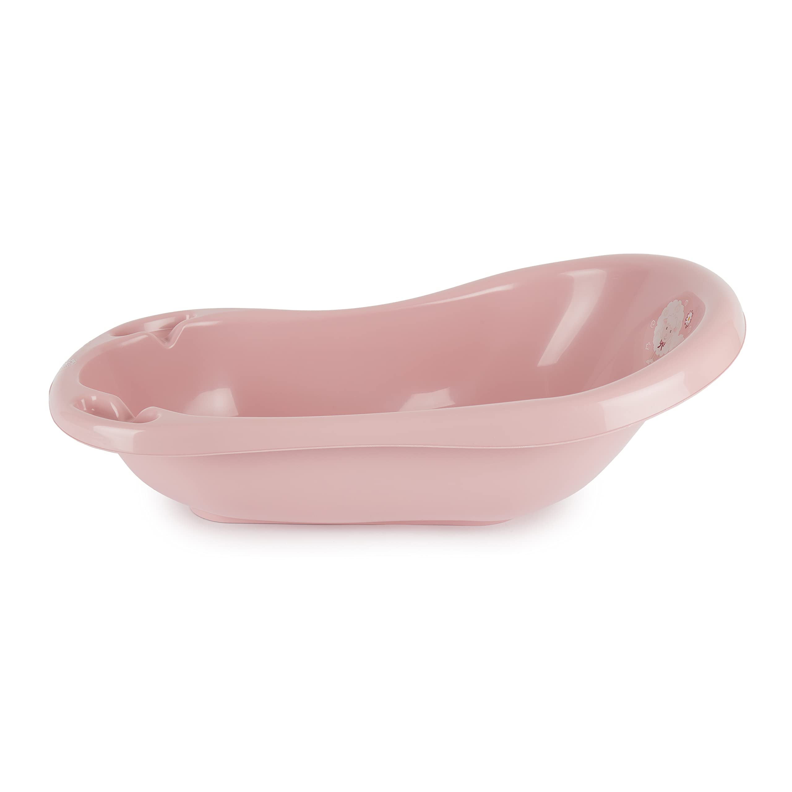 Bieco Bañera ergonómica para bebés de 0 a 12 meses, 84 cm, bañera para bebé, tapón para ducha, accesorios