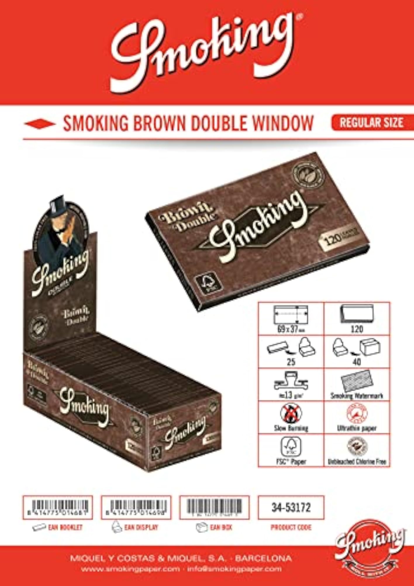 Regular Double Window Cigarette Rolling Paper Pack of 2 Booklets
