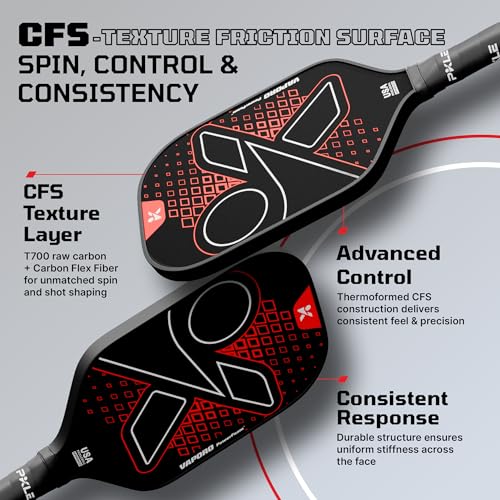 Image of PowerFoam 16mm Gen 4 Pickleball Paddle, Foam Core with EVA Stability Layer, T700 Raw Carbon Fiber CFS Surface, Thermoformed Unibody, USAP Approved