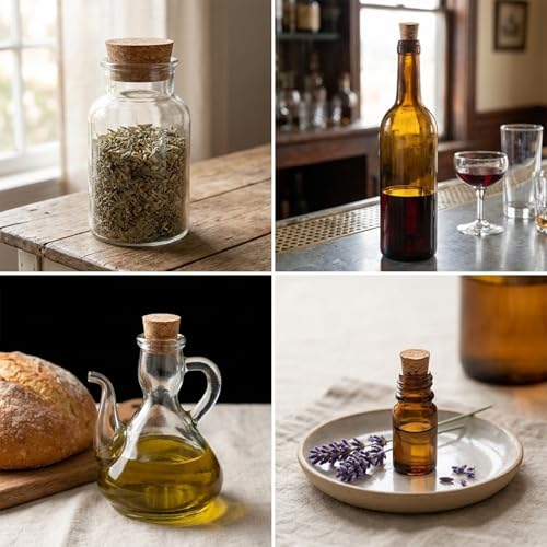 Xthrotsenk 30 Stück natürliche Korken für Flaschen, konische Korken Bastelarbeiten, Weinkorken, Flaschenverschlüsse für Glasflaschen, DIY-Projekte, luftdichte Verschlüsse