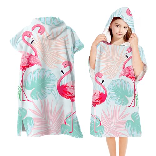Poncho De Bain Avec Capuche, Motifs Mignons Serviette De Bain Ultra Doux, Peignoir De Bain, Cape De Bain Pour Filles Garçons 2-8 Ans (Oiseaux)