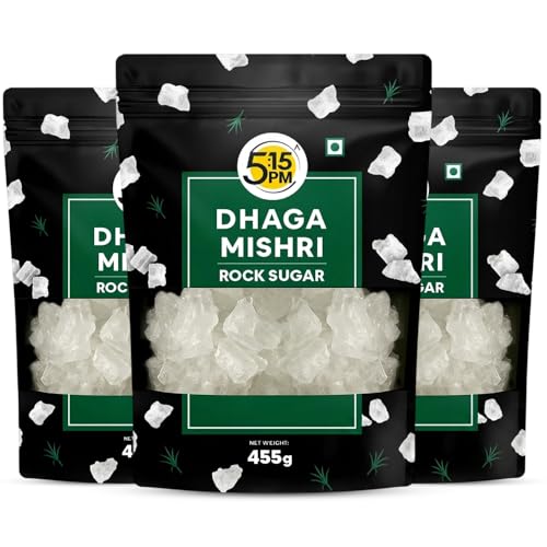 Image of 5:15 PM Dhaga Mishri 455 GM | Rock Sugar Crystals | Pure Thread Crystal | Natural Thread Mishri Crystal | Dhage Wali Mishri | Candy Thread Crystals 455 GM (Pack Of 4)