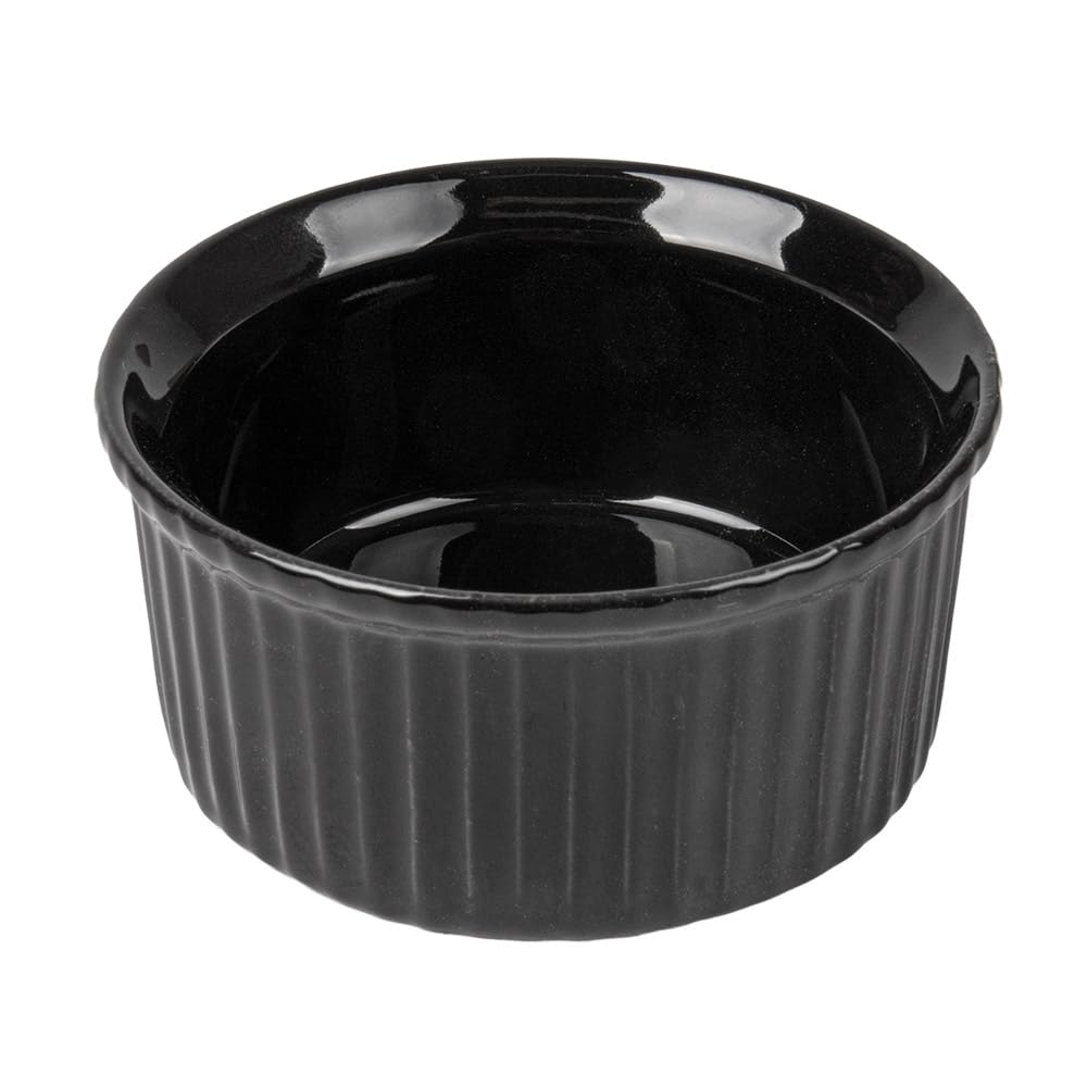 12 unités - Ramequins 120 ml Ø 7,8 x 3,7 cm, noir porcelaine