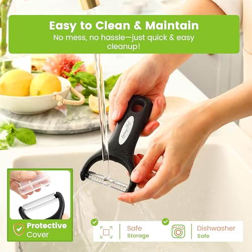 Image of Spring Chef Swivel Potato Peeler & Julienne Vegetable Peeler w /Soft Handle