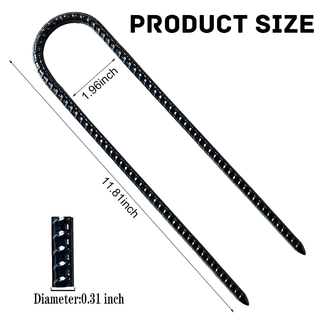 OK5STAR Confezione da 30 picchetti per cemento armato da 30,5 cm, resistenti ganci a J, in acciaio curvo, supporto per piante da giardino, antiruggine e zincati