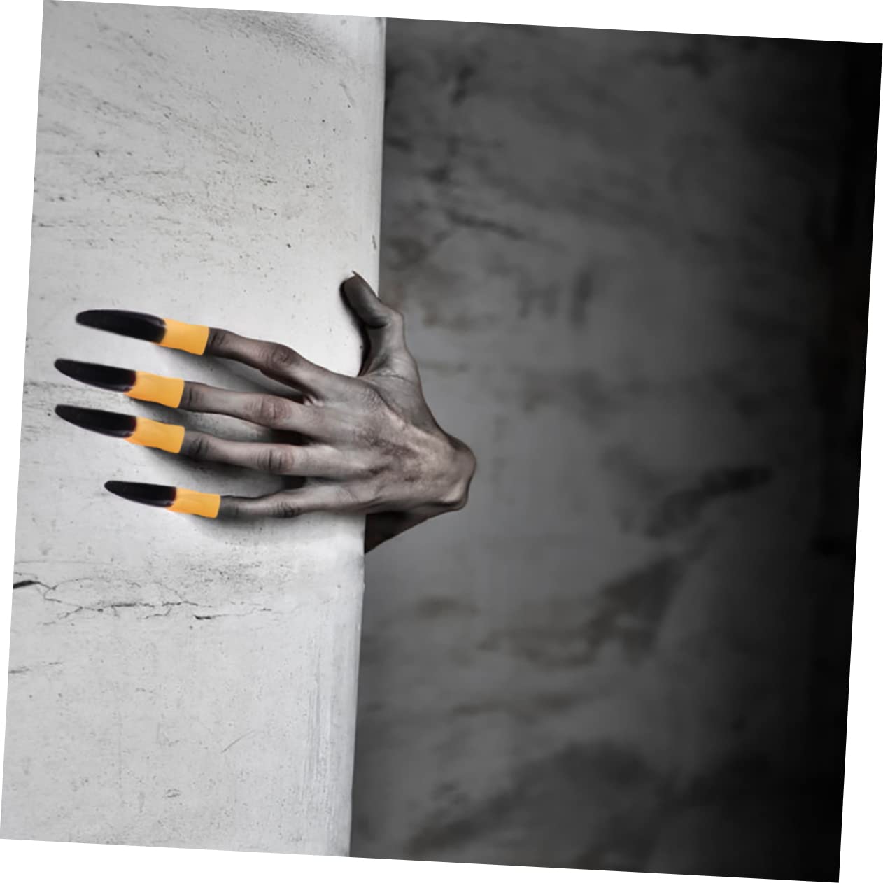 HONMEET 30pcs Halloween Costume Zombie Fingers Realistic Nails Covers Mannequin Hand Nail Covers