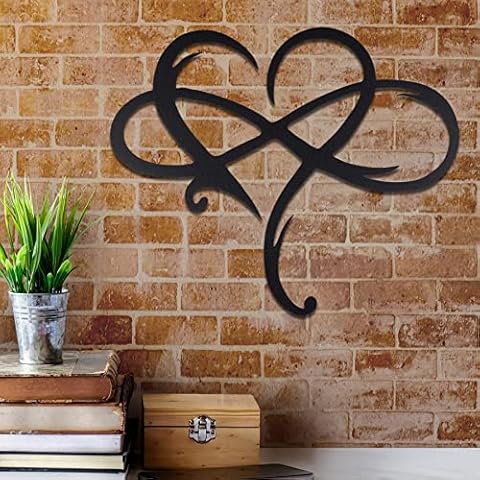 Infinity Heart Metal Wall Decor, Love Sign Iron Art Heart Plaque Cover