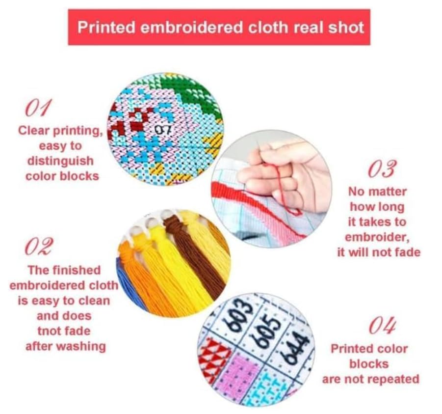 Kit Couture Complet Vague Kit Broderie Point De Croix La Grande Vague De Kanagawa - DIY 40x50cm - Débutants Et Confirmés Kit Broderie Grande Vague Kanagawa