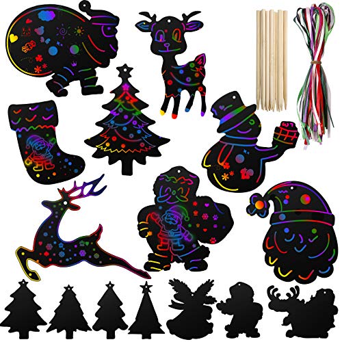 Kratzbilder Weihnachten Set, Vintoney 132 Stück kratzbild Bastel...