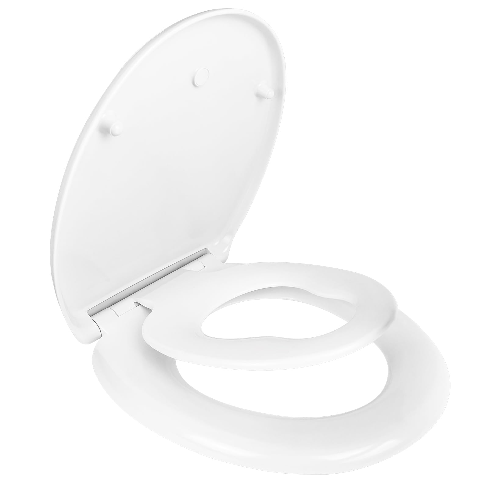 emopaw Family Toilet Seat, Soft Close Toilet Seat with Built-in Potty Training Seat, Thicken Toilet Seat Lid Fits Both Adult and Child, Easy Assembly & Clean (Family O Shape)