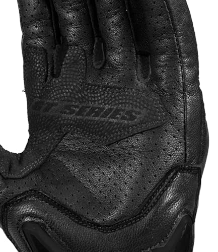 Image of Rynox Air GT 2 Gloves | Short-Cuff Motorcycle Riding Gloves with Impact Protection | All Black, Medium